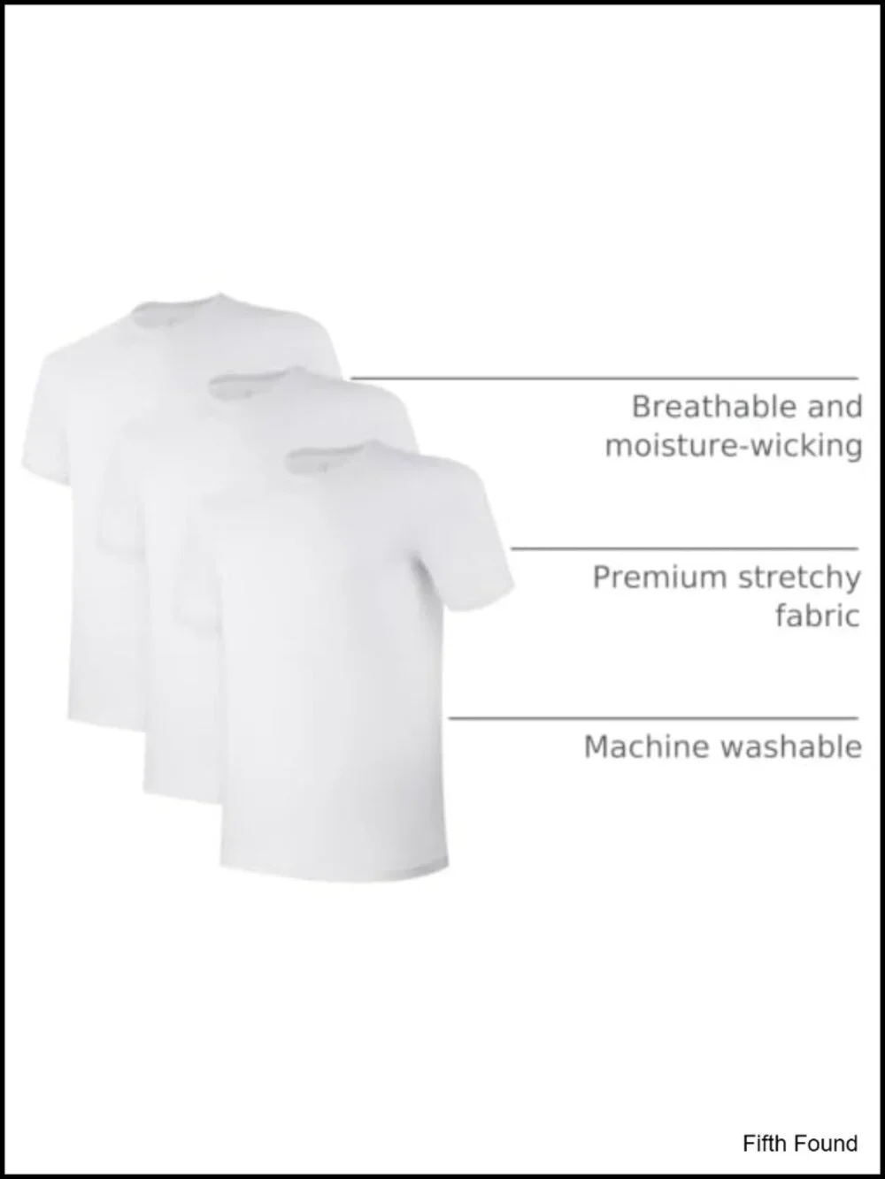 3 Pack Mens Bamboo Undershirts Crew Neck Moisture Wicking Stretchy Breathable